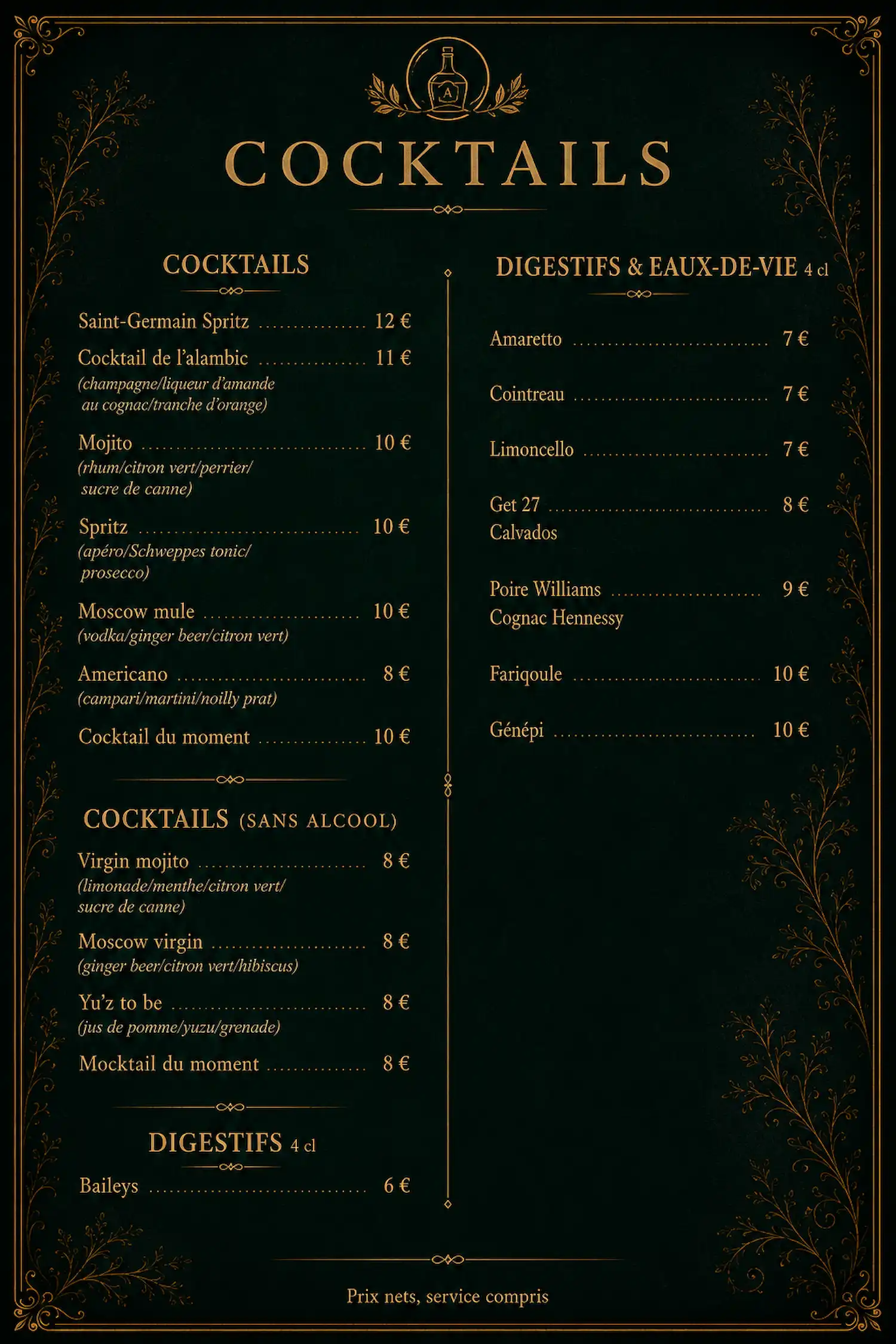 Les cocktails bar à isle sur la sorgue